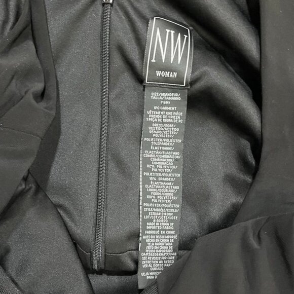 NW Woman Black Sleeveless Long Jersey Illusion V-Neck Formal Gown 18W - Picture 7 of 12